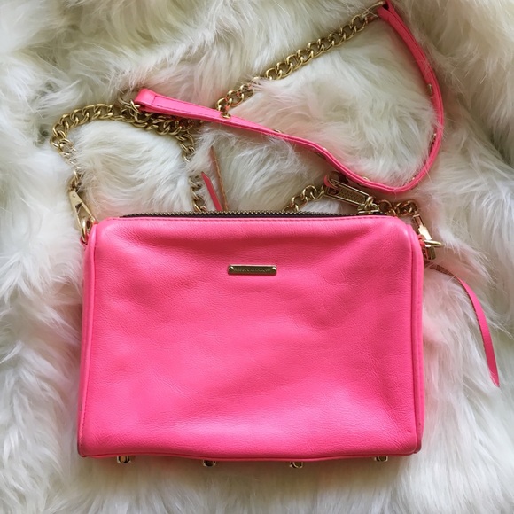Rebecca Minkoff 'Mini 5 Zip' Neon Pink Crossbody - Picture 3 of 8